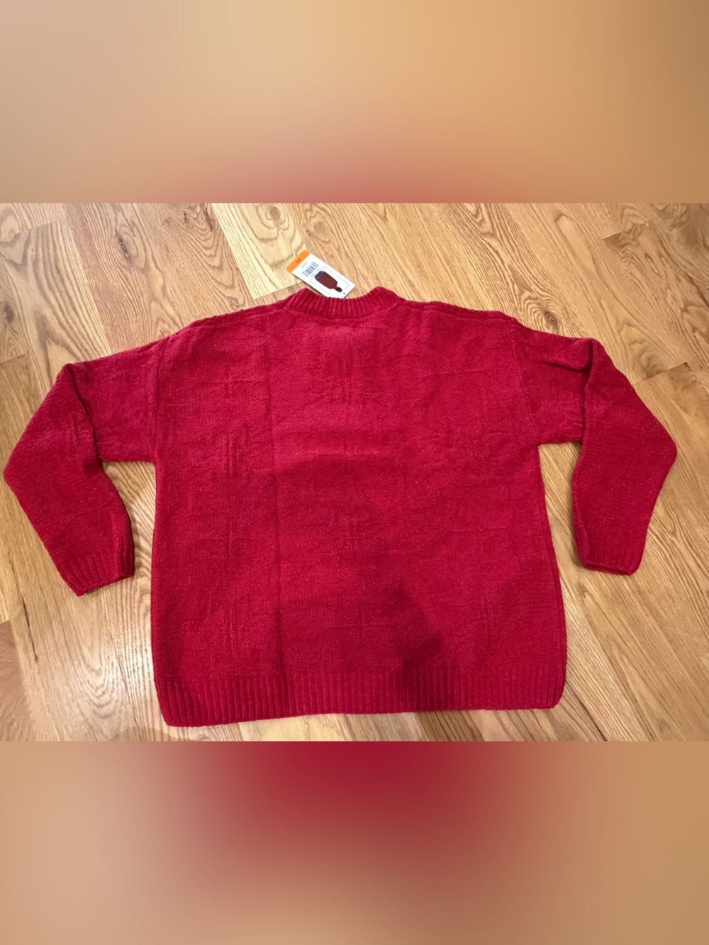 NWT Weatherproof Classic Cable Crewneck Sweater - Red - Picture 4 of 4